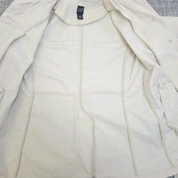 GAP Mid-Length Trench Coat Belt Women’s M Light Khaki Cotton - Picture 4 of 7
